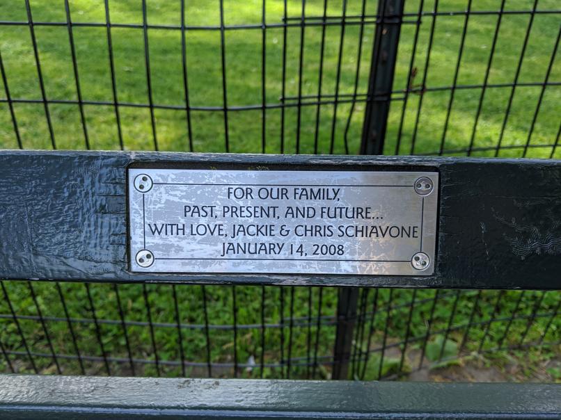 I saw this bench in Central Park