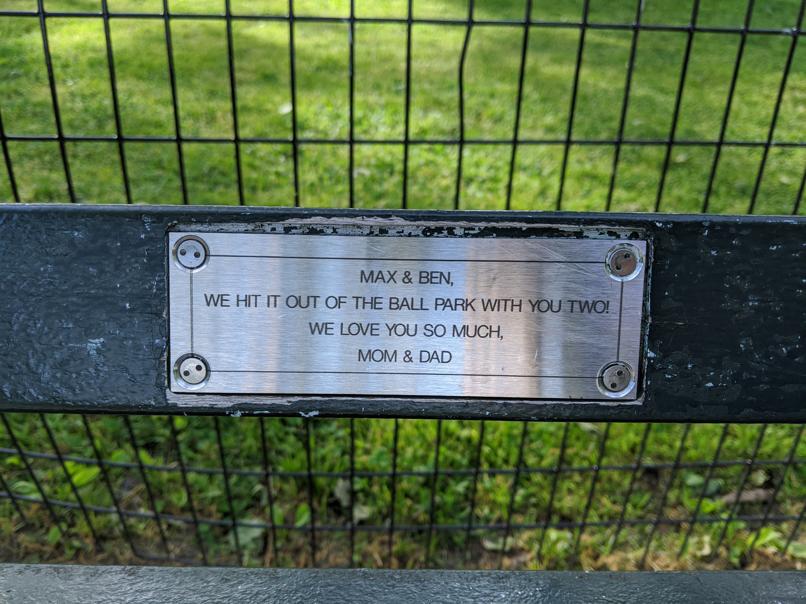 I saw this bench in Central Park