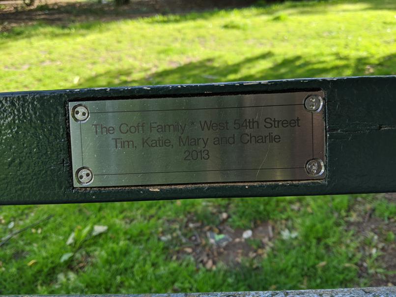 I saw this bench in Central Park