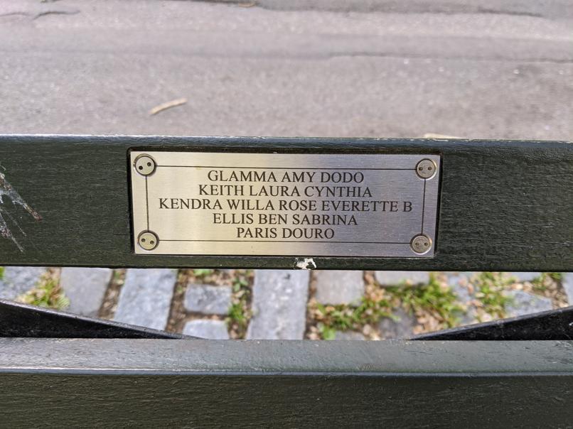 I saw this bench in Central Park