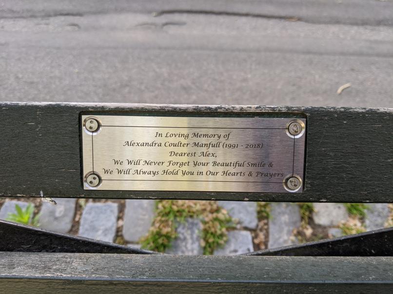 I saw this bench in Central Park