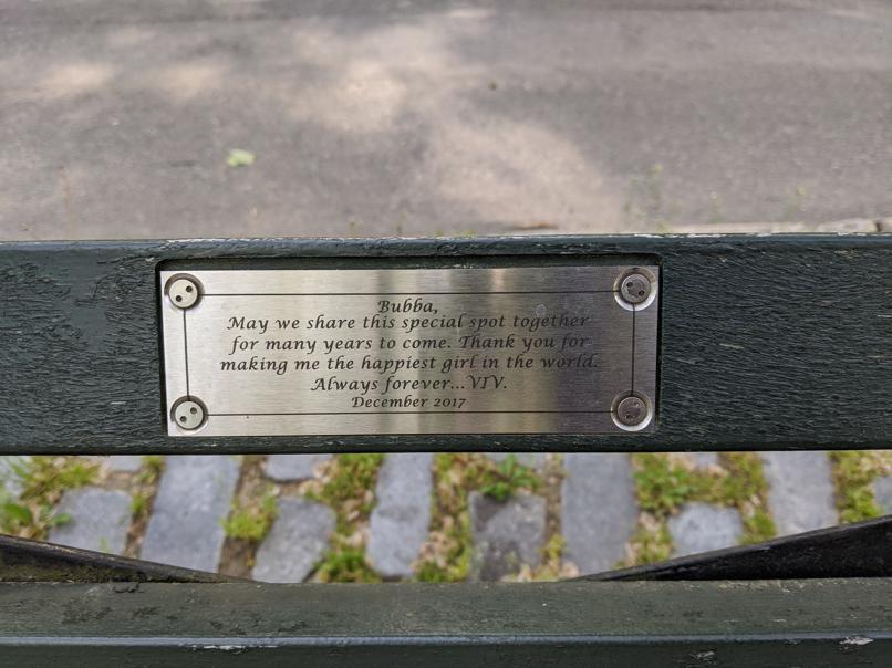 I saw this bench in Central Park