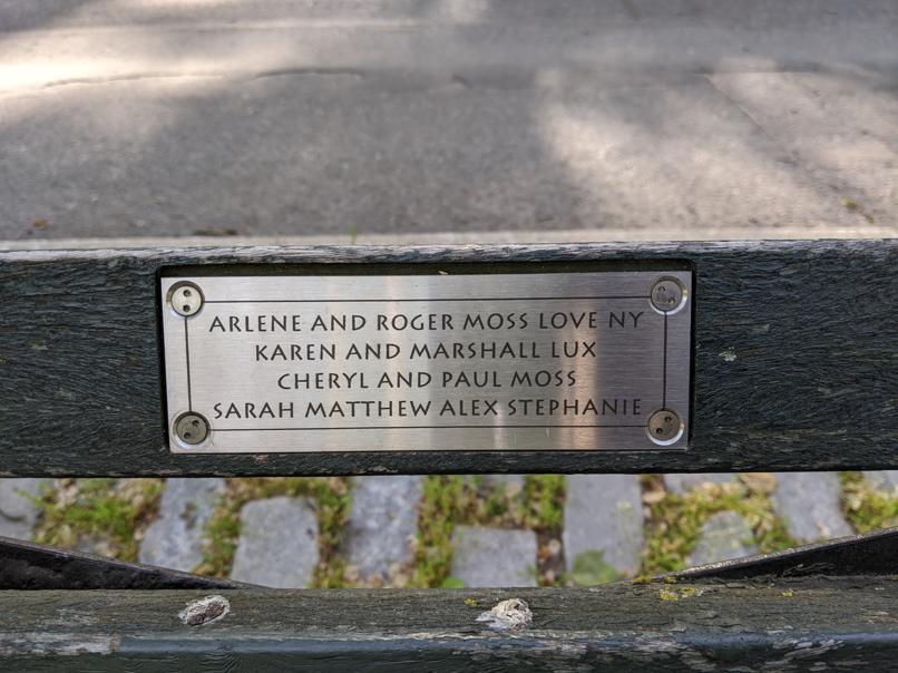 I saw this bench in Central Park