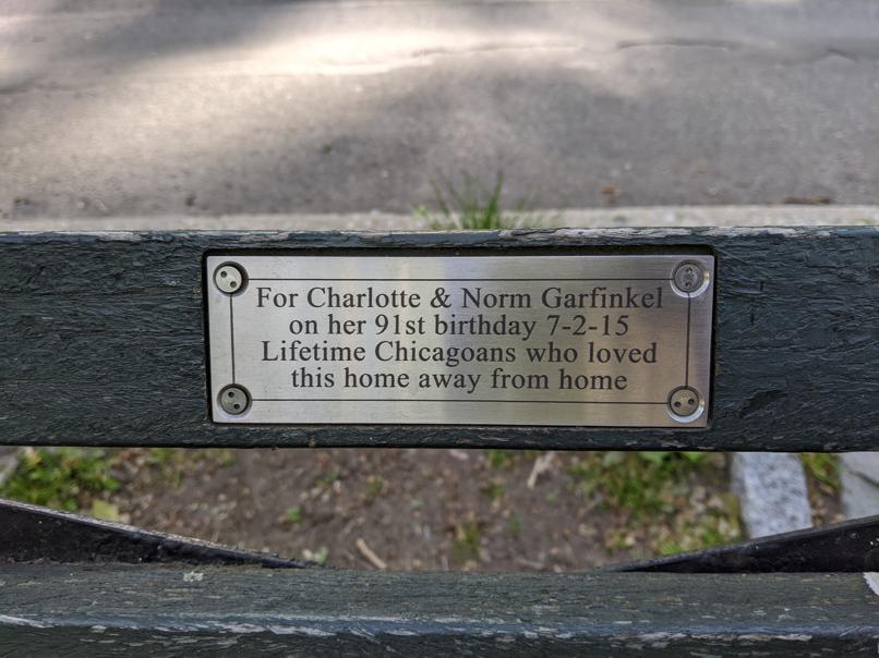 I saw this bench in Central Park