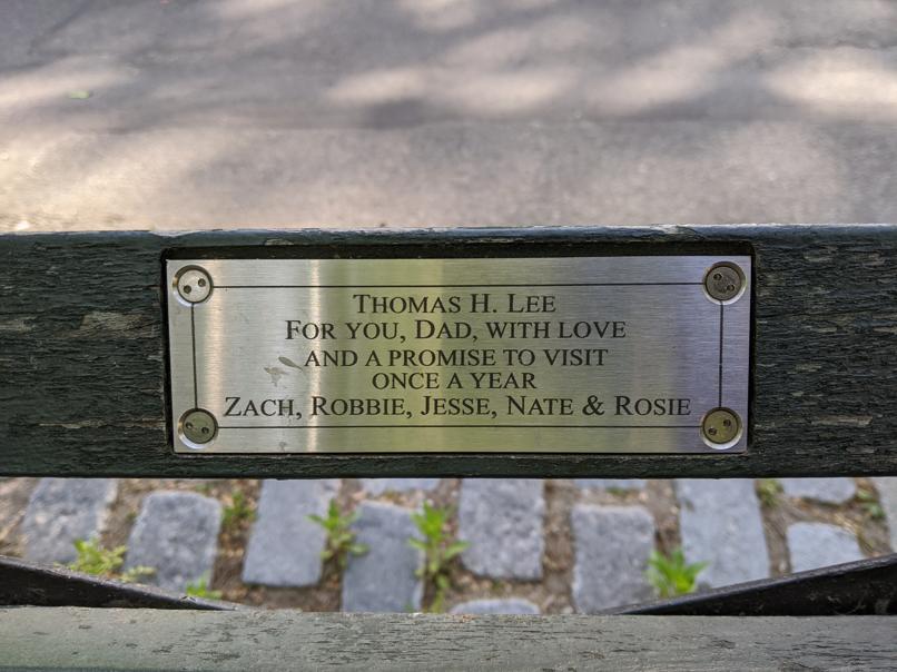 I saw this bench in Central Park