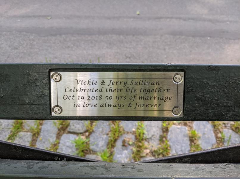 I saw this bench in Central Park