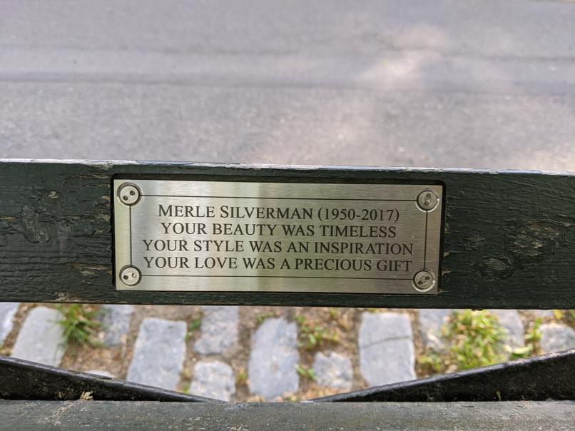 I saw this bench in Central Park