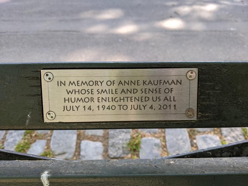 I saw this bench in Central Park