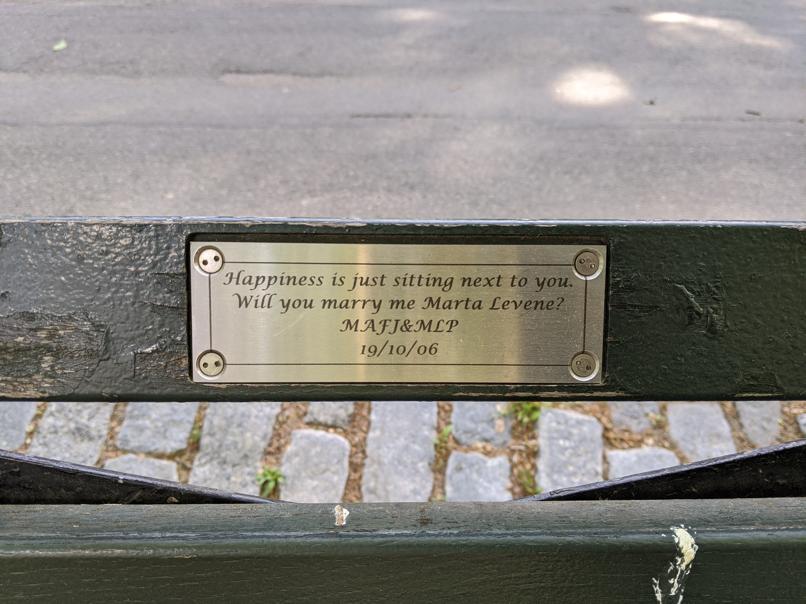 I saw this bench in Central Park