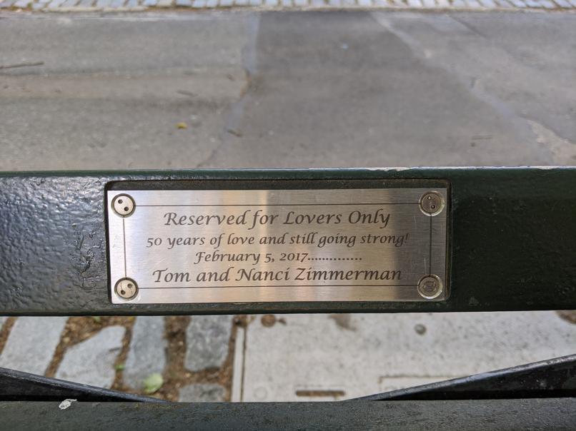 I saw this bench in Central Park