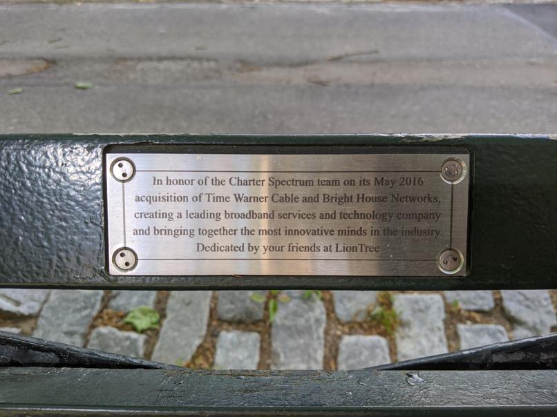 I saw this bench in Central Park