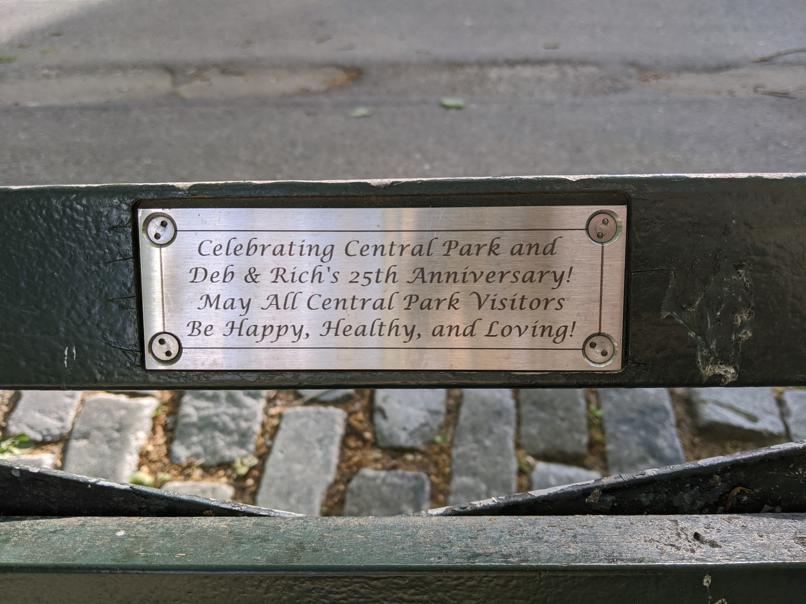 I saw this bench in Central Park