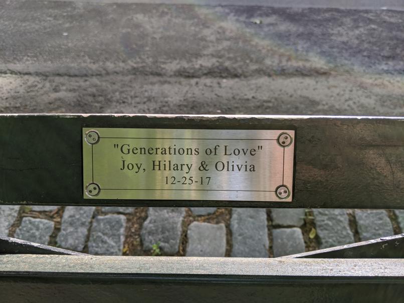 I saw this bench in Central Park