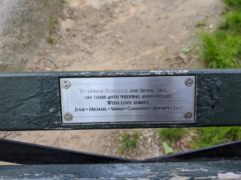 I saw this bench in Central Park