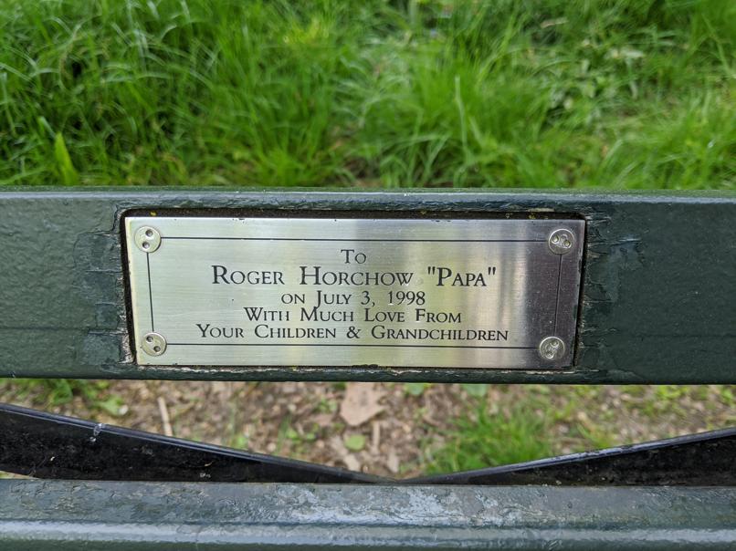 I saw this bench in Central Park