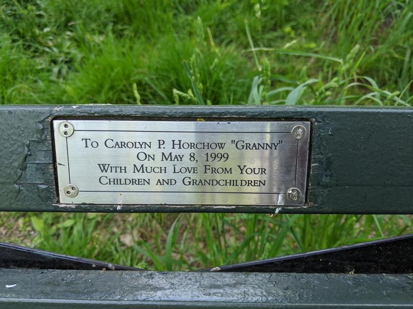 I saw this bench in Central Park