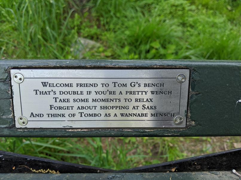 I saw this bench in Central Park