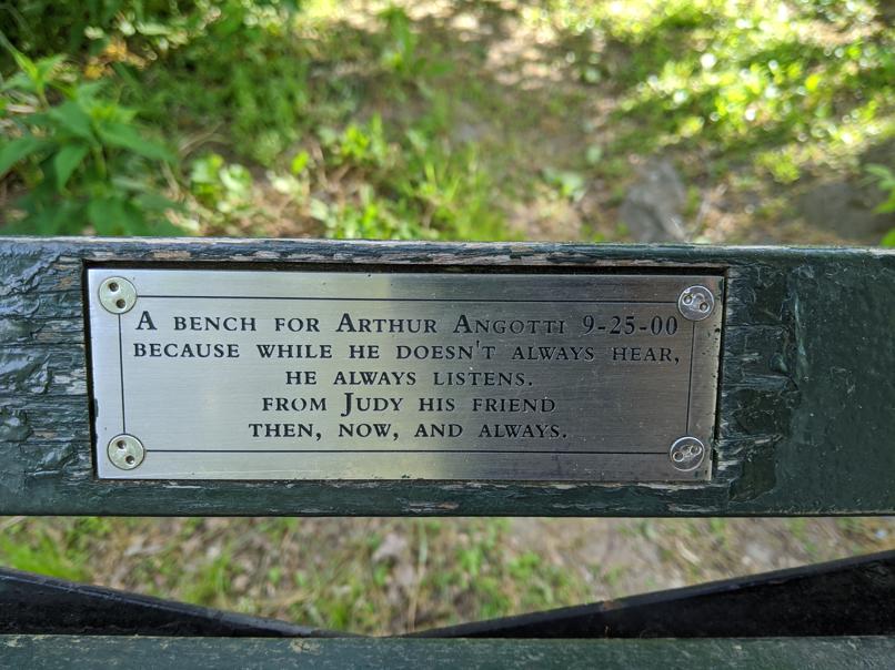 I saw this bench in Central Park