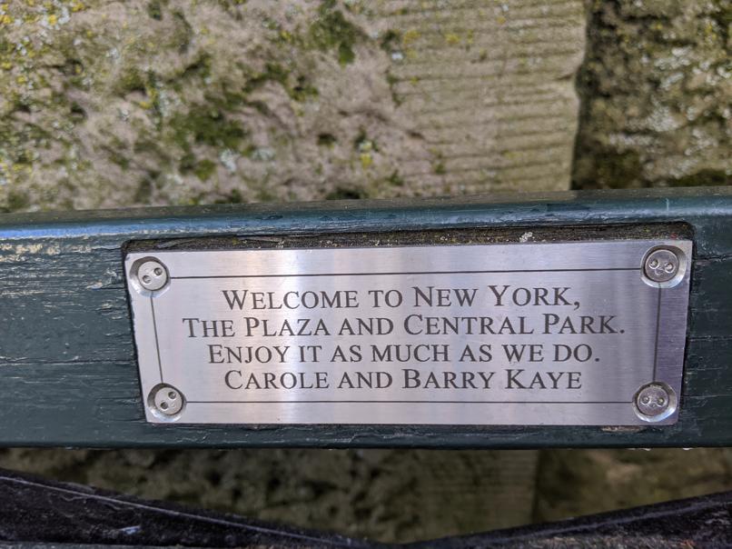 I saw this bench in Central Park