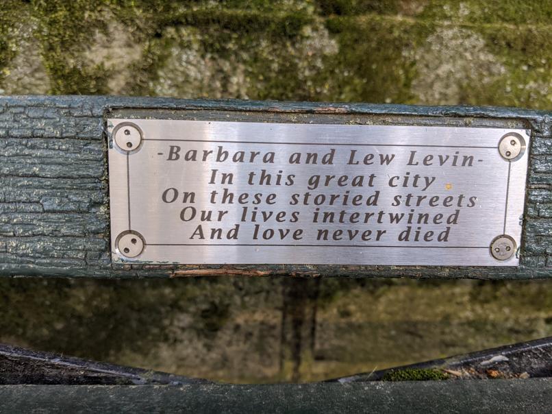 I saw this bench in Central Park