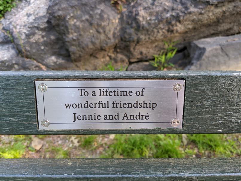 I saw this bench in Central Park