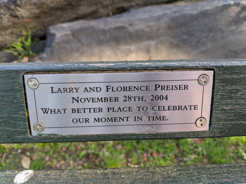 I saw this bench in Central Park