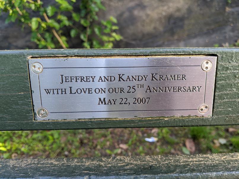 I saw this bench in Central Park