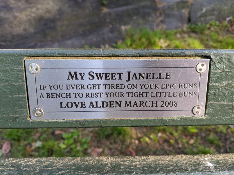 I saw this bench in Central Park