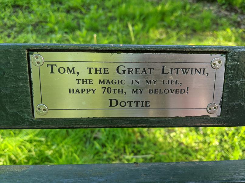 I saw this bench in Central Park