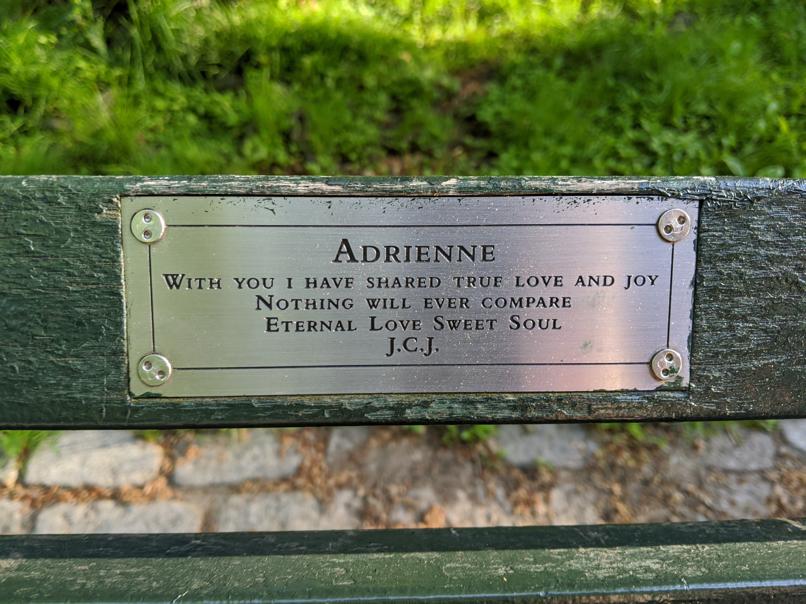 I saw this bench in Central Park