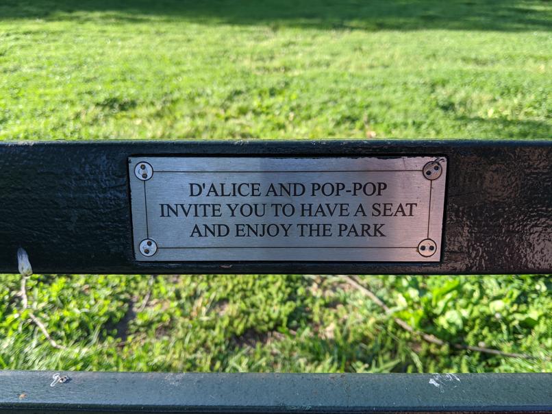 I saw this bench in Central Park