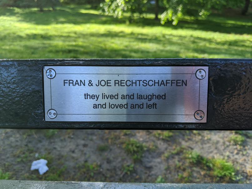 I saw this bench in Central Park