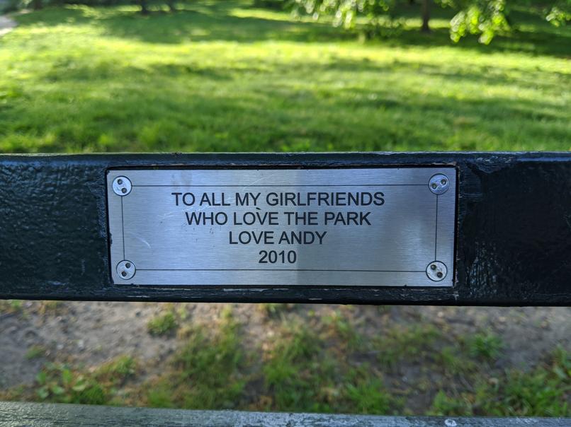 I saw this bench in Central Park