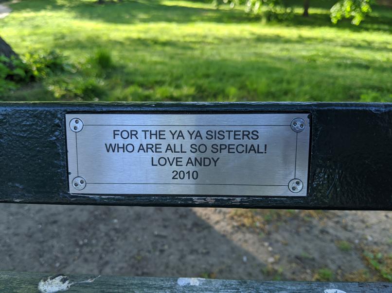 I saw this bench in Central Park