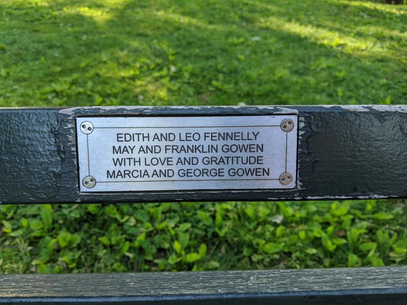 I saw this bench in Central Park