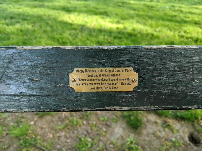 I saw this bench in Central Park