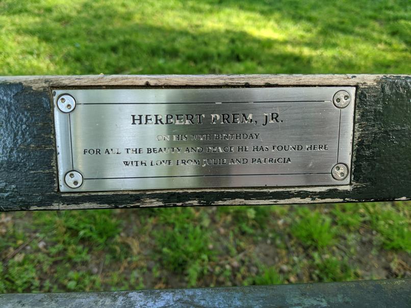 I saw this bench in Central Park