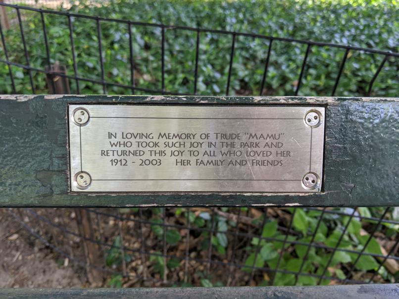 I saw this bench in Central Park