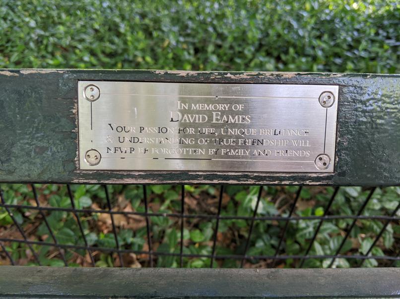 I saw this bench in Central Park