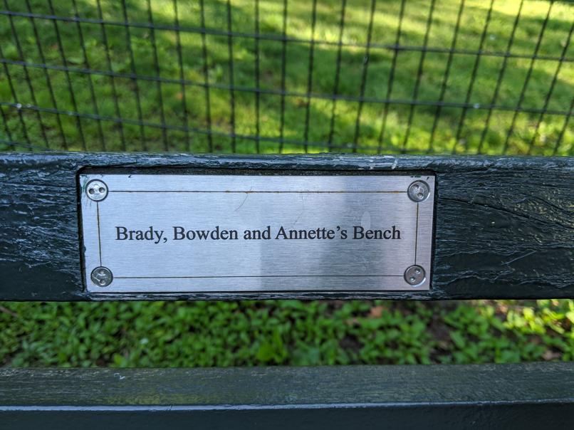 I saw this bench in Central Park