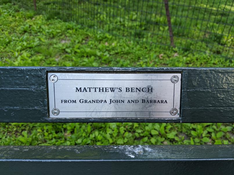 I saw this bench in Central Park