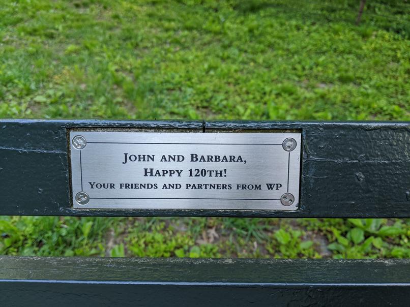 I saw this bench in Central Park