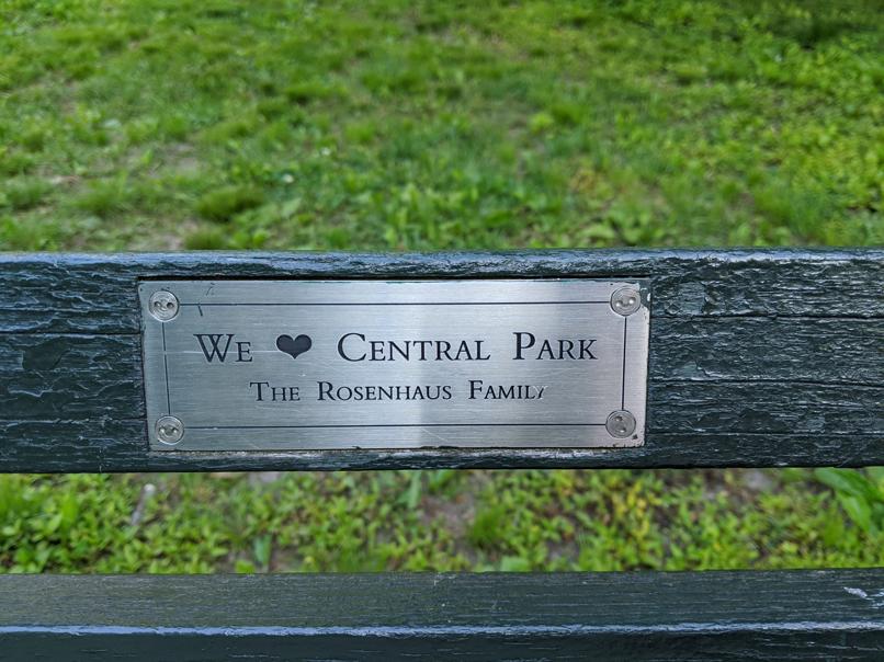 I saw this bench in Central Park