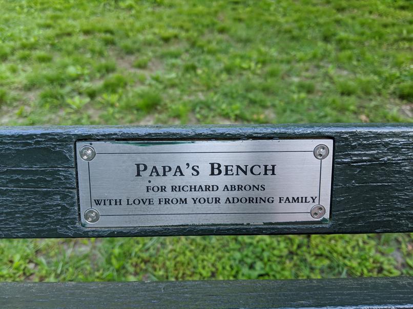 I saw this bench in Central Park