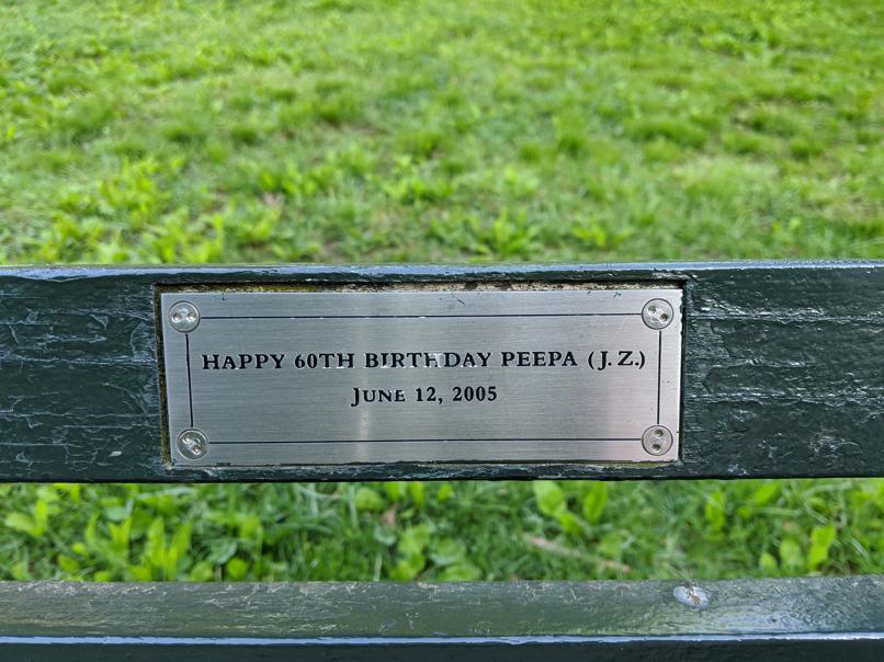 I saw this bench in Central Park