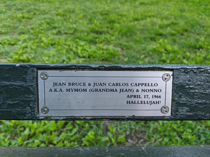 I saw this bench in Central Park