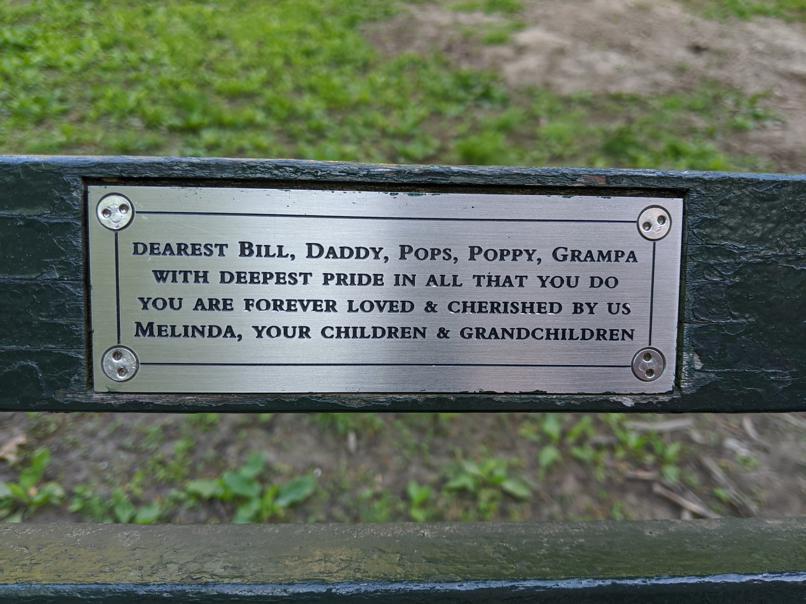 I saw this bench in Central Park