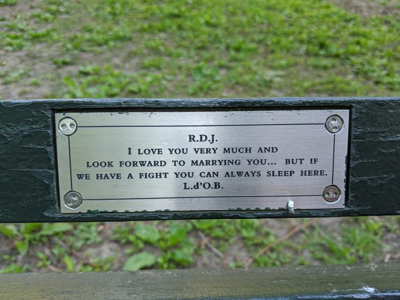 I saw this bench in Central Park