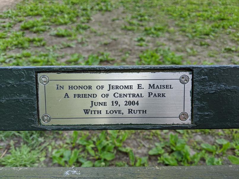 I saw this bench in Central Park