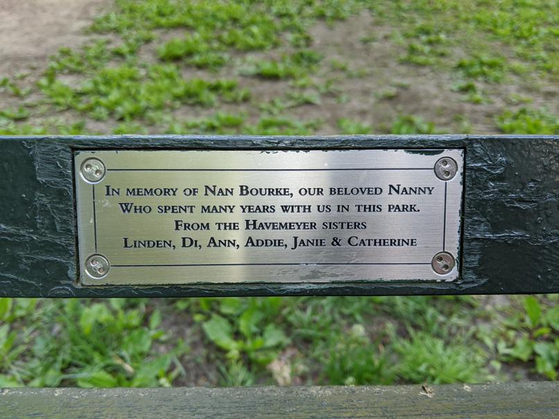 I saw this bench in Central Park